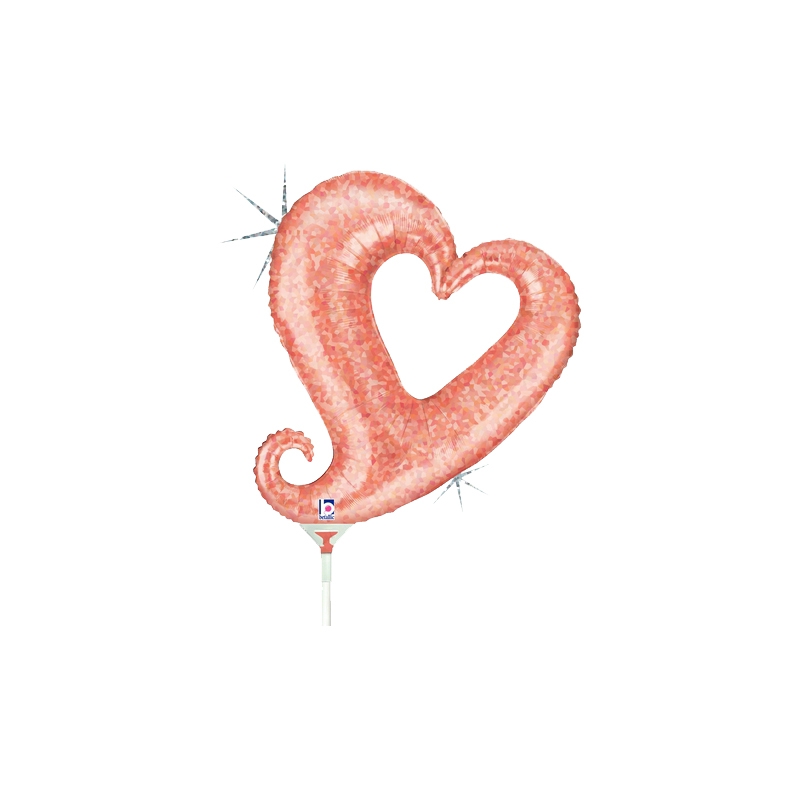 Chain of Hearts R/Gold Mini Shape Foil Balloon 14” 1pk