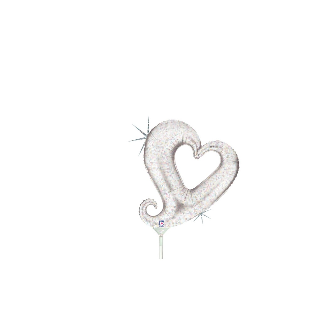 Chain of hearts Silver Mini Shape Foil Balloon 14” 1pk