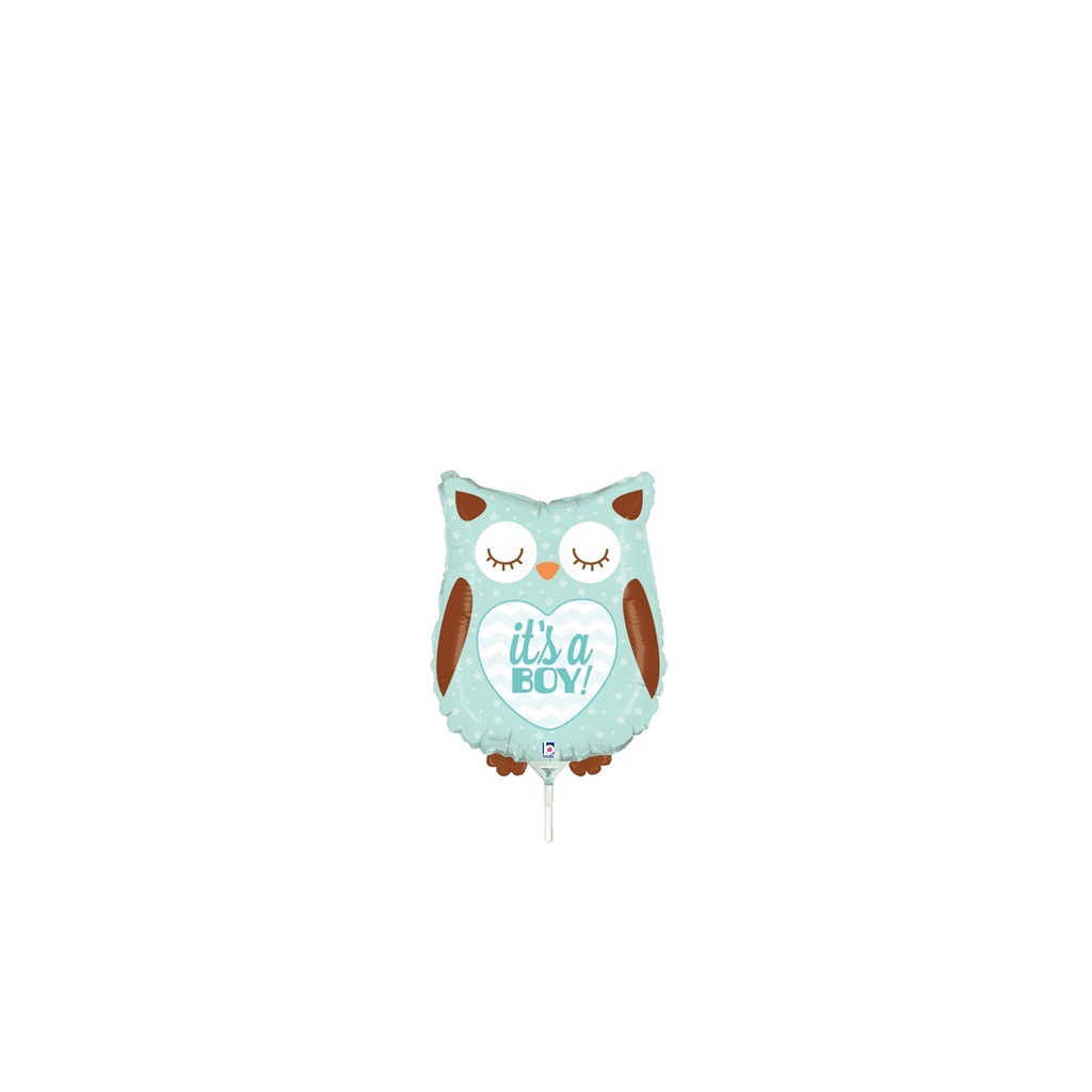 It's a Boy Baby Owl Mini Shape Foil Balloon 14” 1pk