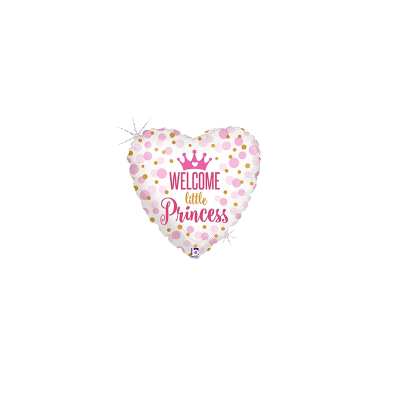 Glittering Baby Princess Holo Round Foil Balloon 9” 1pk