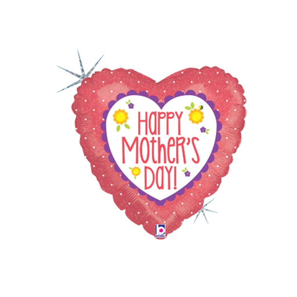 Coral Mother's Day Round Foil Balloon 18” 1pk