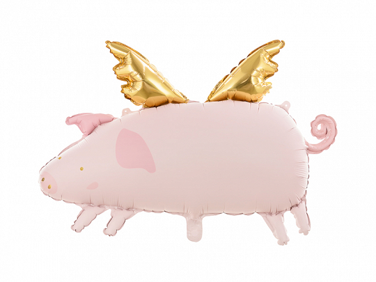 PD Foil Balloon Pig with wings 1pkt 72x46CM