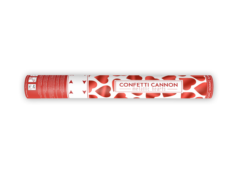 PD Confetti Cannon Hearts Red 60cm 1pkt /1pc