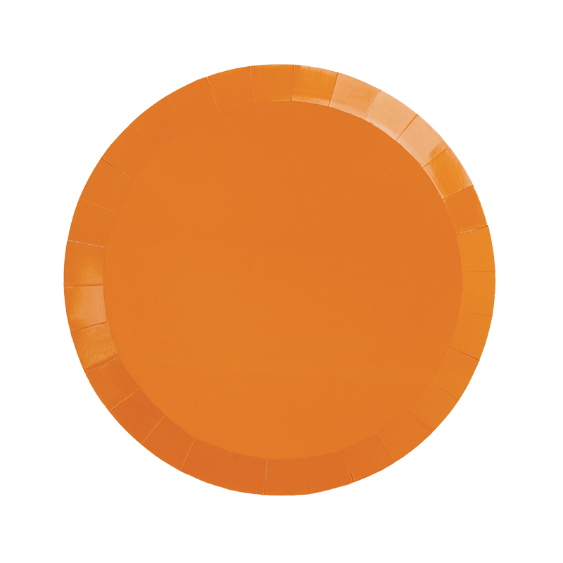FS Paper Round Snack Plate 7&quot; Tangerine 20pk 