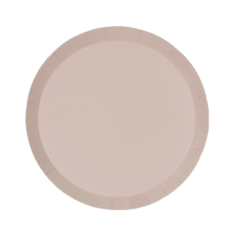 FS Paper Round Snack Plate 7&quot; White Sand 20pk 
