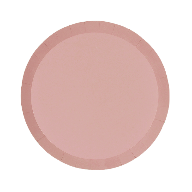 FS Paper Round Snack Plate 7&quot; Rose 20pk 