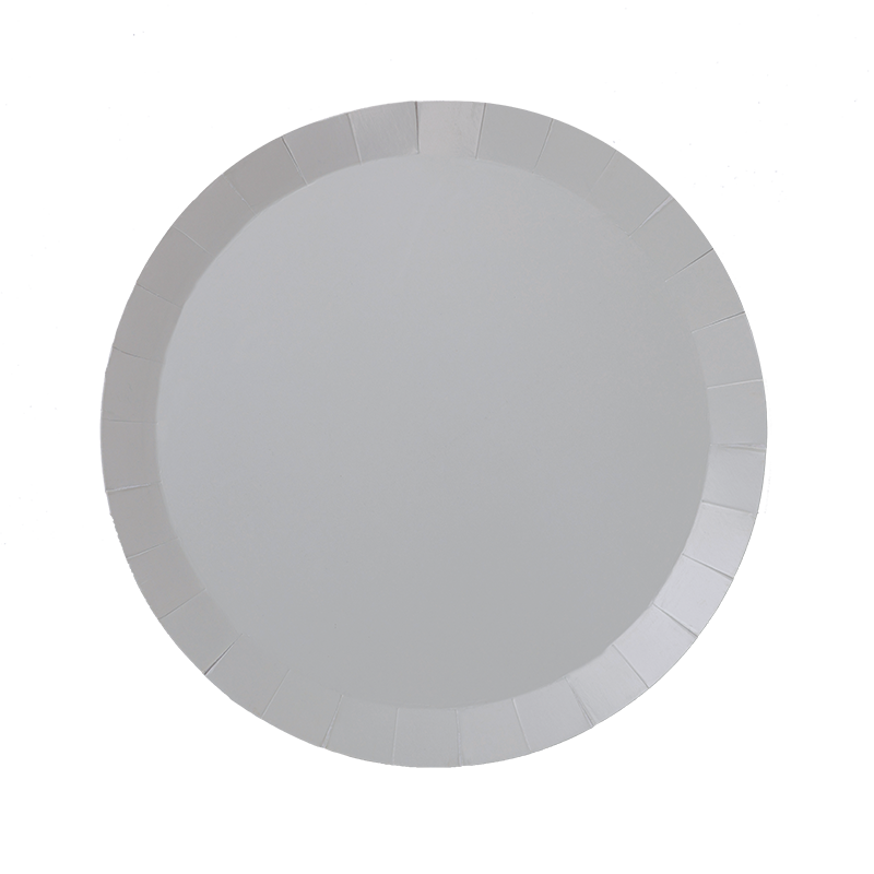 FS Paper Round Snack Plate 7&quot; Cool Grey 20pk 