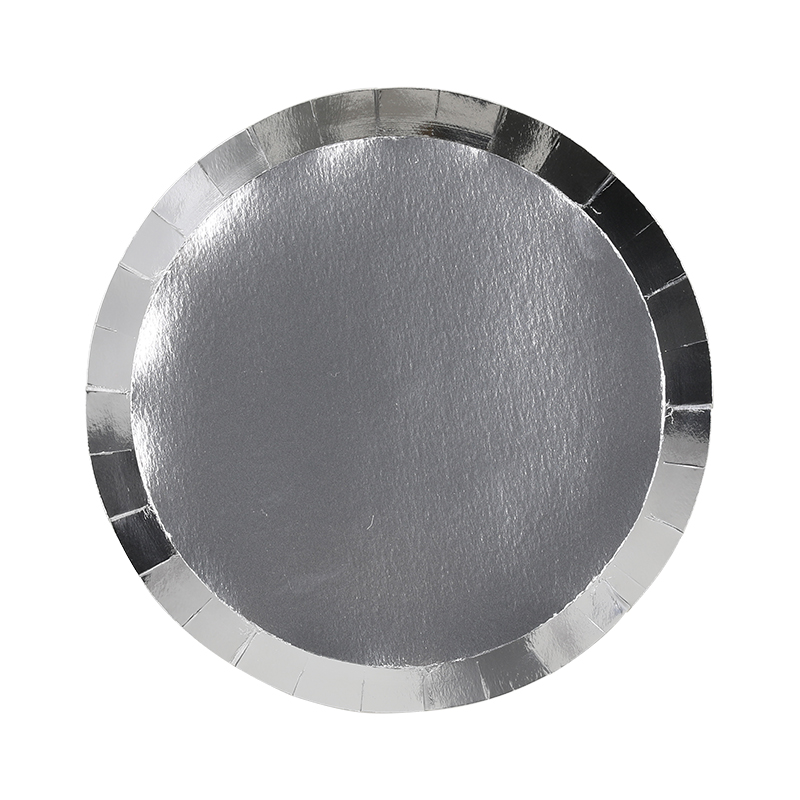 FS Paper Round Snack Plate 7&quot; Met Silver 20pk