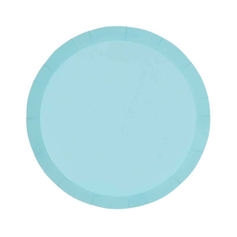 FS Paper Round Snack Plate 7&quot; Pastel Blue 20pk 