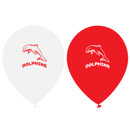[NRL118] Dolphins Printed 30cm Balloons 50pk