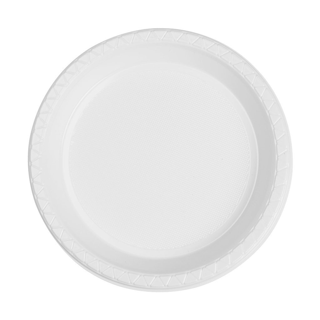 FS Round Snack Plate 7&quot; White 20pk