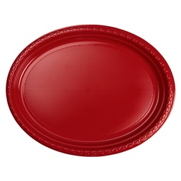 [6055ARP] FS Oval Large Plate 12&quot; Apple Red 20pk