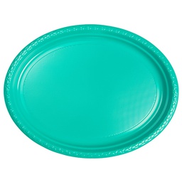 [6055CTP] FS Oval Large Plate 12 Classic Turquoise 20pk&quot;