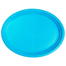 [6055EBP] FS Oval Large Plate 12 Electric Blue 20pk&quot;