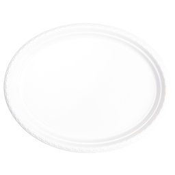 [6055WHP] FS Oval Large Plate 12 White 20pk&quot;