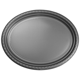 [6055MSP] FS Oval Large Plate 12 Metallic Silver 20pk&quot;