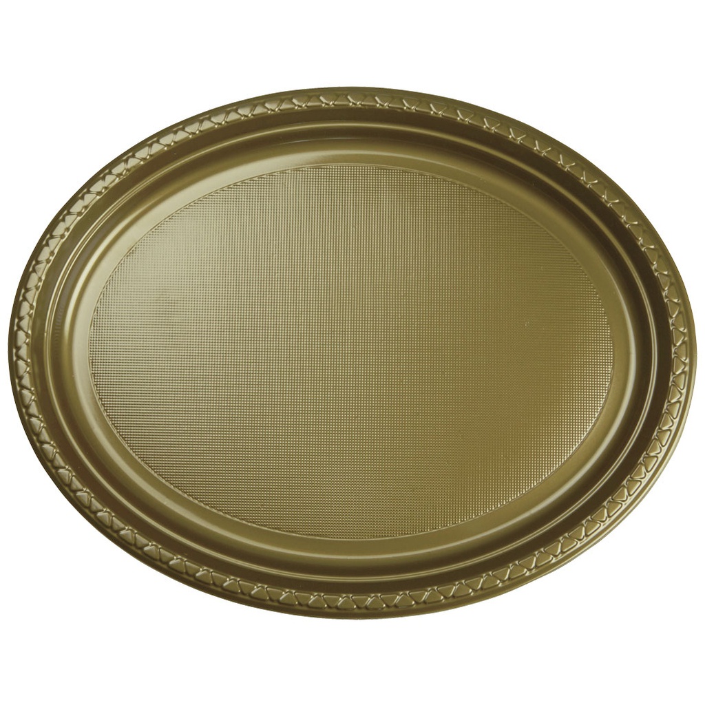 FS Oval Large Plate 12 Metallic Gold 20pk&quot;