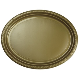 [6055MGP] FS Oval Large Plate 12 Metallic Gold 20pk&quot;