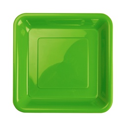 [6066LGP] FS Square Snack Plate 7 Lime Green 20pk&quot;
