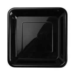 [6066BKP] FS Square Snack Plate 7 Black 20pk&quot;