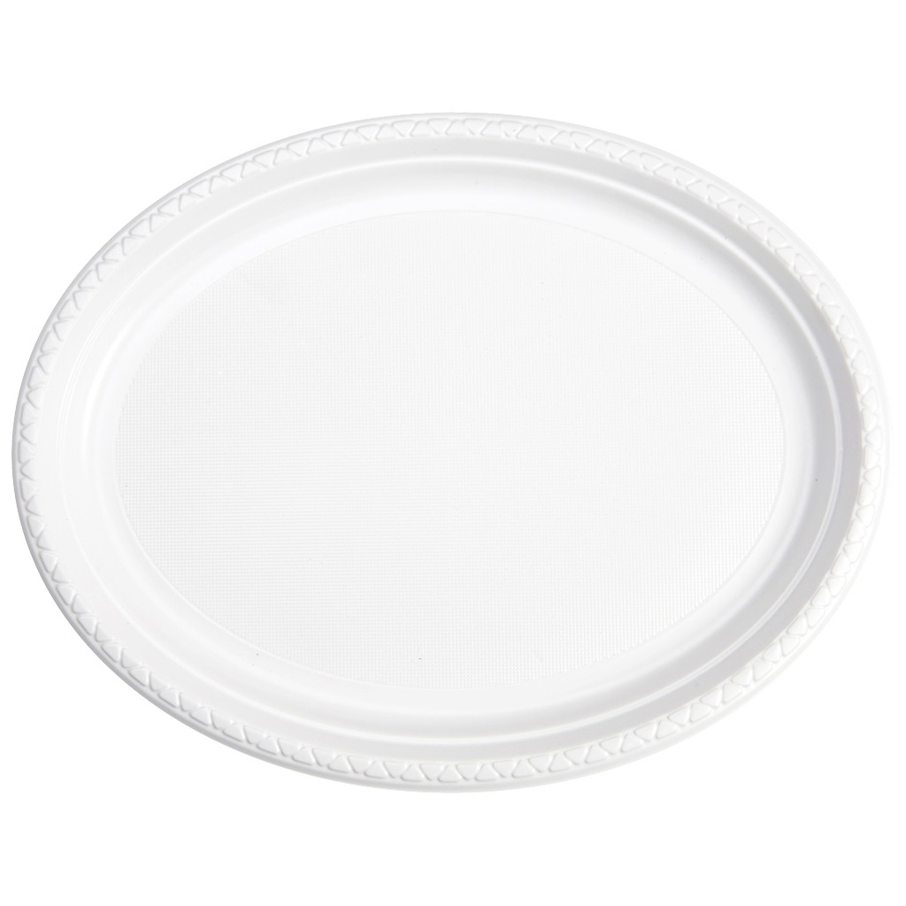 FS  Oval Large Plate 12 White 50pk&quot;