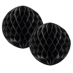 [5212BLK] FS  Honeycomb Ball Black  15cm 2 pk