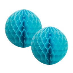 [5212PB] FS  Honeycomb Ball Pastel Blue  15cm 2 pk