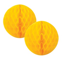 [5212Y] FS  Honeycomb Ball Yellow  15cm 2 pk