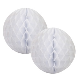 [5212WH] FS  Honeycomb Ball White  15cm 2 pk