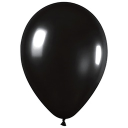 [506140] Fashion Black 30cm Round Balloon 100pk