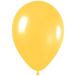 [506174] Metallic Yellow 30cm Round Balloon 100pk