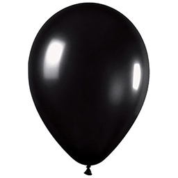[506180] Metallic Black 30cm Round Balloon 100pk