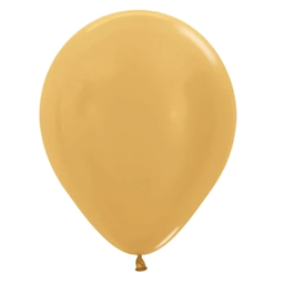 [506161] Metallic Gold 30cm Round Balloon 100pk