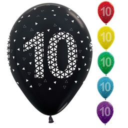 [59620976] 10th Geo Metallic Assorted AOP Balloons 50pk