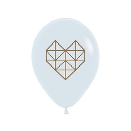 [59620921] Geometric Heart Fashion White/Gold 4S 30cm 50pk