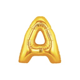 [2514901AG] M/Loon Mini A Gold Foil Balloon 7&quot; 1pk