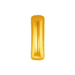[2514909IG] M/Loon Mini I Gold Foil Balloon 7&quot; 1pk