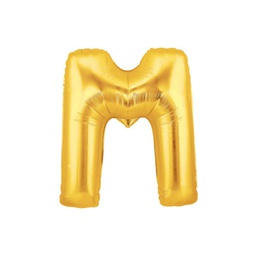 [2514913MG] M/Loon Mini M Gold Foil Balloon 7&quot; 1pk