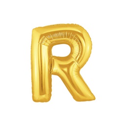 [2514918RG] M/Loon Mini R Gold Foil Balloon 7&quot; 1pk