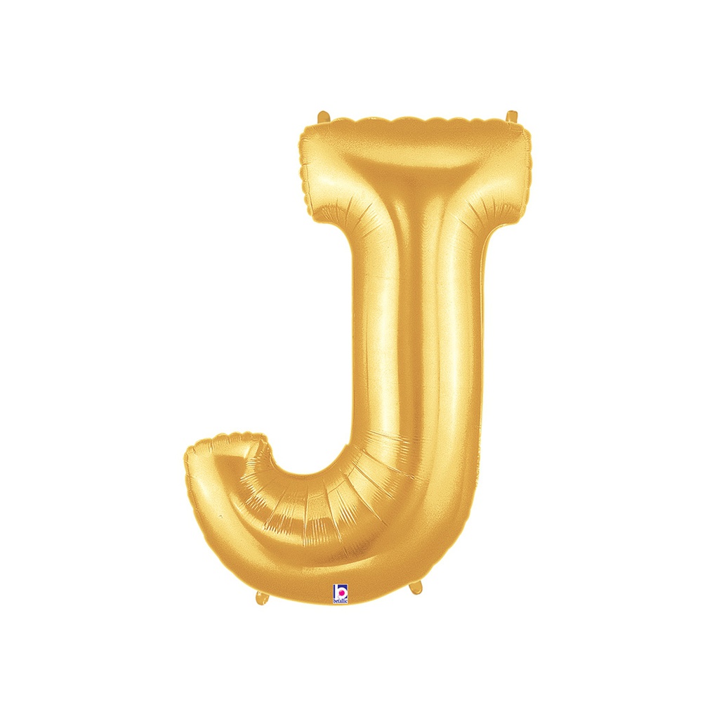M/Loon Jnr J Gold Foil Balloon 14&quot; 1pk