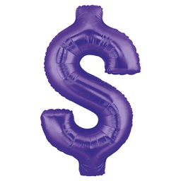 [2515851P] Megaloon $ Dollar Purple Foil Balloon 40&quot; 1pk (D)