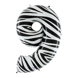 [2535849P] Megaloon 9 Zebra Foil Balloon 40&quot; 1pk