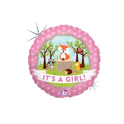 [2536180P] Woodland Baby Girl 18&quot;/45cm Rnd Holo