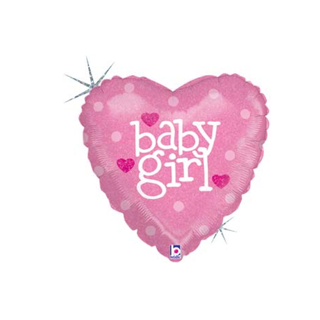 Baby Girl Heart Foil 18/45cm Hrt