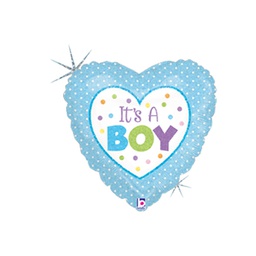 [2586898P] Dots Baby Boy Holo 18/45cm Heart
