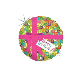 [2586481P] Pink Bow Birthday Foil 18''/45cm Rnd Holo