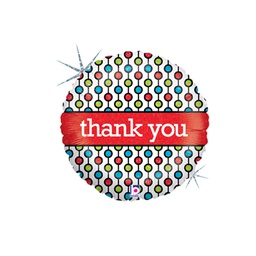 [2586926P] Thank You Beads 18/45cm Round Foil Holo