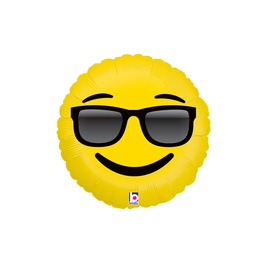 [2536265P] Round Emoji Sunglasses Foil 18&quot; 1pk