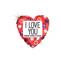 [2536218P] Hashtag I Love You 18&quot;/45cm Heart Holo