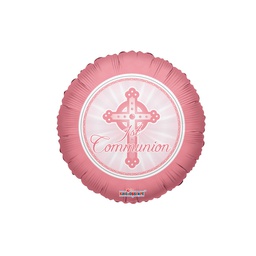 [281769218P] 1st Communion Pink 18&quot; Rnd Balloon 1pk